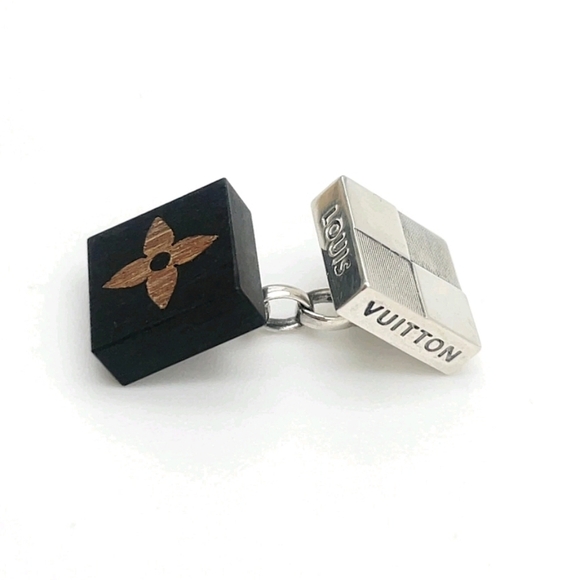 Louis Vuitton Damier Wood Monogram Cufflinks W/Box - Picture 9 of 16